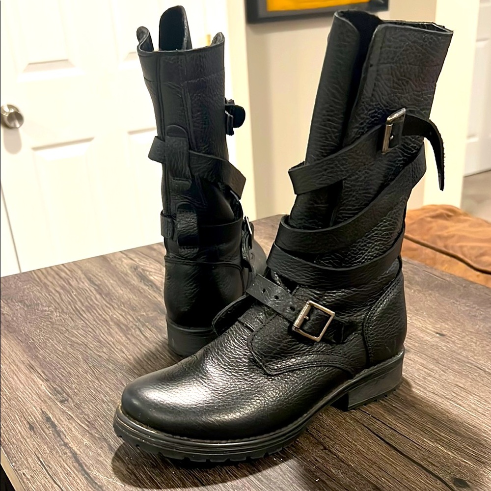 Steve Madden Black Combat & Moto Boots